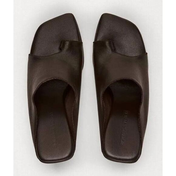 NIB $920 Bottega Veneta Leather Mules with High Vamp Brown Shoes 7 US 618760 - Picture 4 of 11